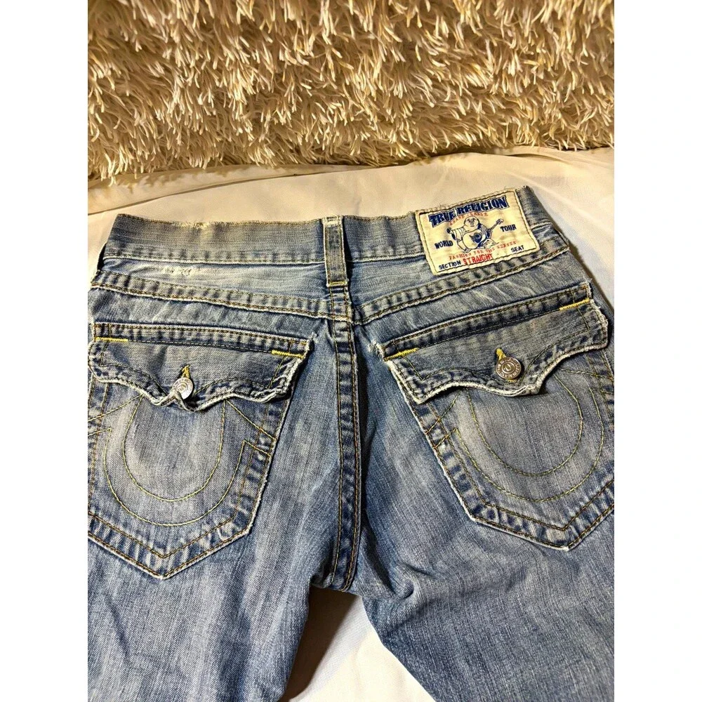 Vintage True Religion Distressed Denim Shorts Jorts Cutoff Mens Size 32 Y2K